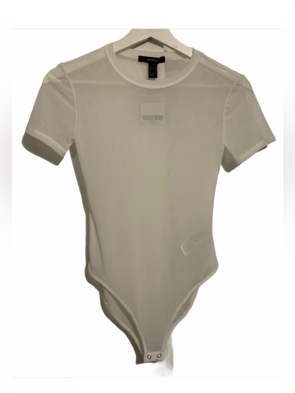 Forever 21 S mesh sheer white bodysuit cheeky